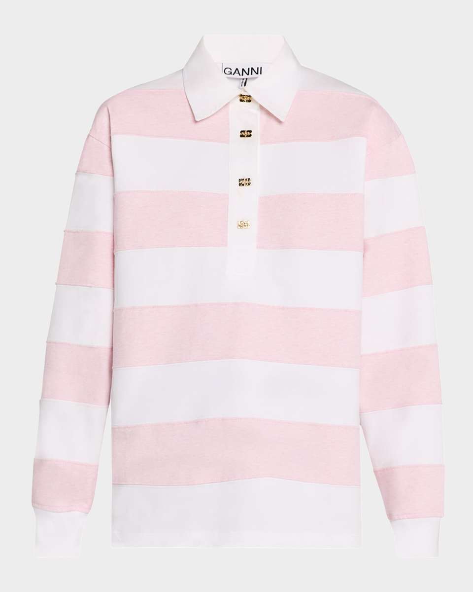 Stripe Heavy Cotton Polo Top